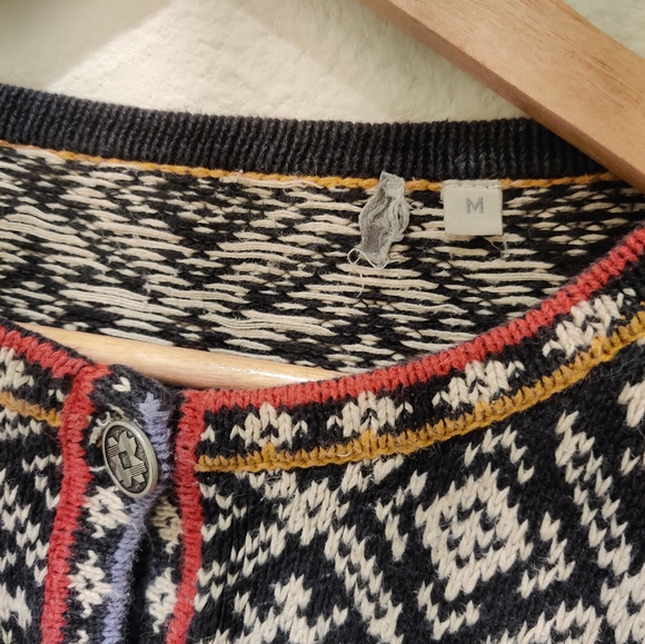 Vintage Nomadic Traders Button Front Black Red Cardigan - Picture 3 of 6